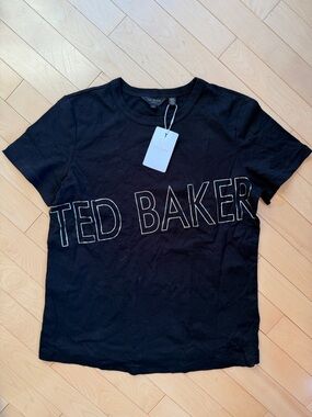 Ted Baker Black Logo Shirt Size 2 NWT